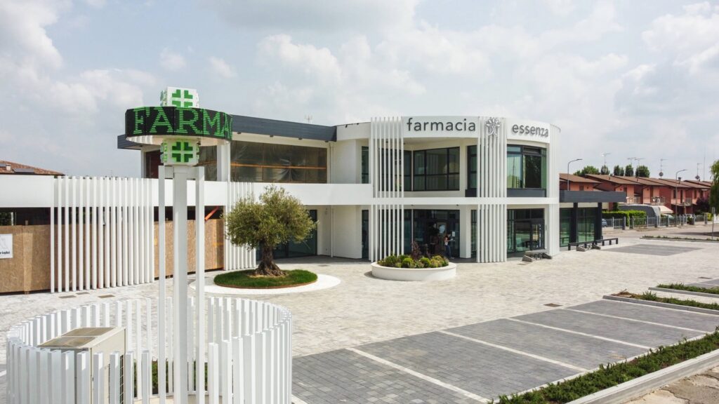 Insegna luminosa e croce a LED CIRCOLARE: Farmacia Essenza