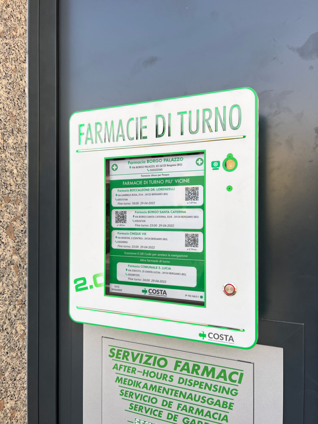 Bacheca dei turni SIMPLY LED: Farmacia Fontana